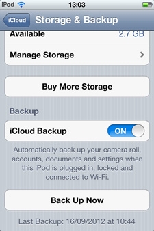 iOS 6 back up