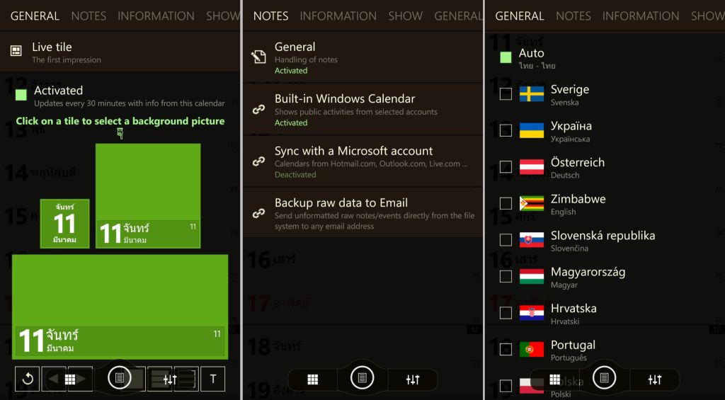 chornos calendar windows phone 4