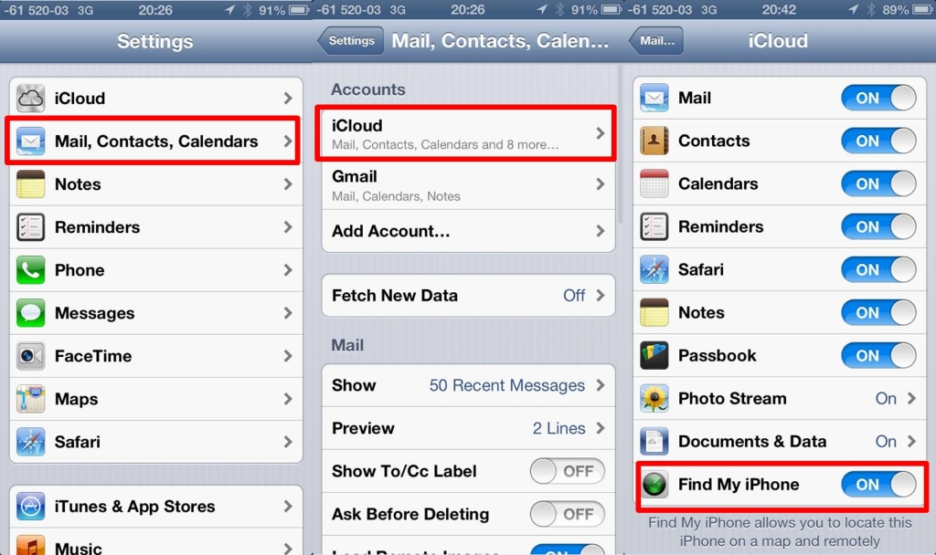 find my iphone setting 002