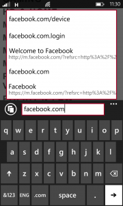 Access facebook via IE