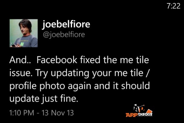 Joe Belfiore Tweet