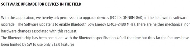 bluetooth 4.0 nokia to fcc