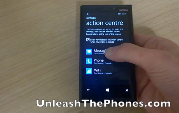 wp8.1 action center