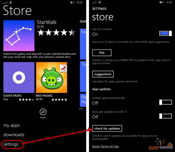 WP8.1 Store Update Check