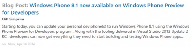 Windows phone 8.1 info from Microsoft