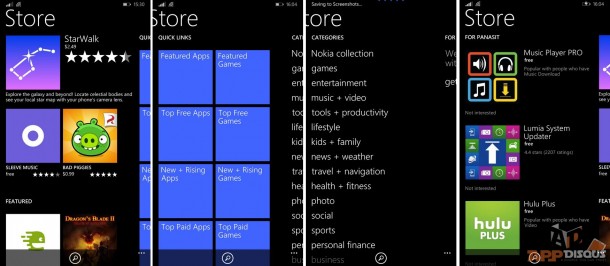 หน้าจอ Windows phone store ใหม่