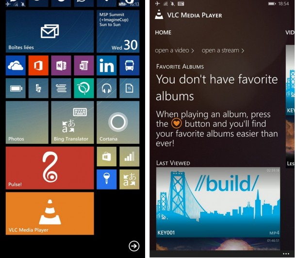 หน้าจอ LiveTiles ที่มีตัวเลือก tiles โปร่งใสให้ด้วย 