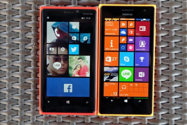 หน้าตาที่คล้ายกันมาก Lumia 920 ซ้ายและ Lumia 730 ขวา