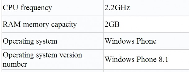 Lumia 640XL chiness spec