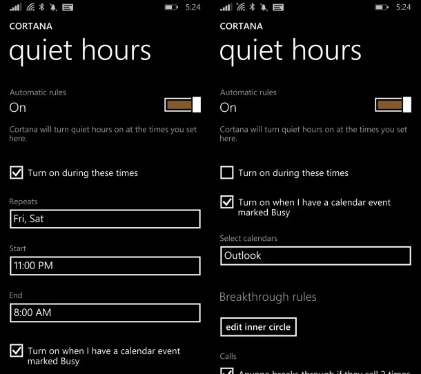 quiet hours on Windows Phone Lumia Nokia  (6)