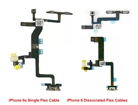 Comparison-of-a-flex-cable-used-in-the-current-iPhone-6-to-one-that-will-be-employed-by-the-iPhone-6s.-Note-the-True-Tone-flash-on-the-left-of-the-cables