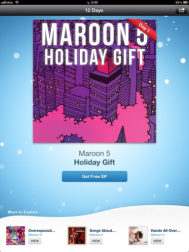 Photo 26 12 2012 0 33 12 | iOS | <!--:TH--></noscript>!!!วันที่ 1 จาก 12 Days Of Gifts แจกเพลงฮิตของ Maroon5 เรื่ม 26-27 ธันวาคม 