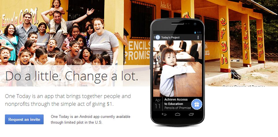 Capture1 | แอพแอนดรอยด์ | <!--:TH--></noscript>!!!Google ออกแอพ One Today ช่วยโลก เชิญชวนผู้คนทำสิ่งเล็กๆ เพื่อการเปลี่ยนแปลงที่ยิ่งใหญ่ ด้วยเงินเพียง 1$