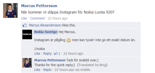 Nokia FB Sweden Instagram