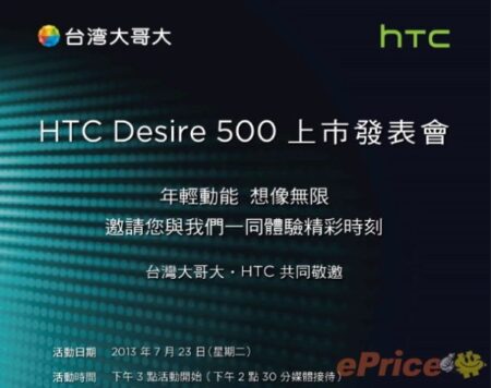 HTC เตรียมเปิดตัว Desire 500 สัปดาห์หน้าแล้ว