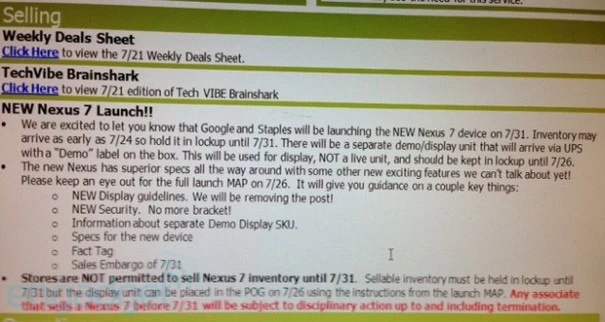 605x322xnexus7 staples | Nexus | <!--:TH--></noscript>Nexus 7 II เตรียมวางขายปลายเดือนกรกฎาคมนี้