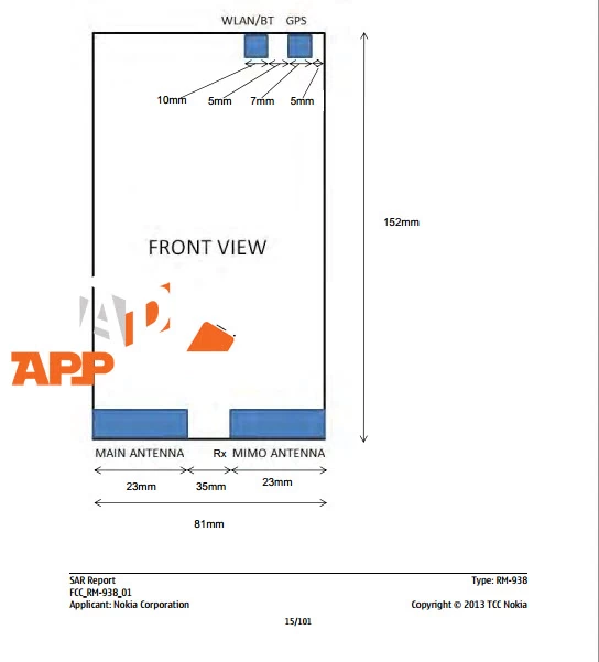 FCC Document 3 | nokia bandit | <!--:TH--></noscript>Nokia Lumia 1520 จะมี 2 รุ่นย่อยและรุ่นที่ขายทั่วโลกอาจจะมาพร้อมคุณสมบัติ Wireless charging ในตัวแบบ Lumia 920