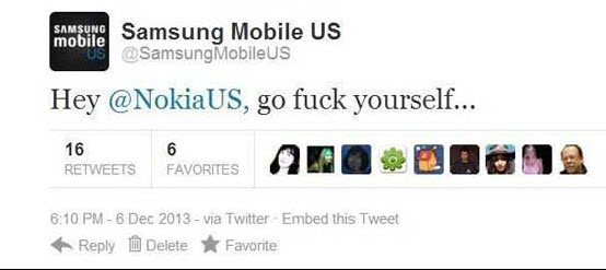 Samsung Tweet
