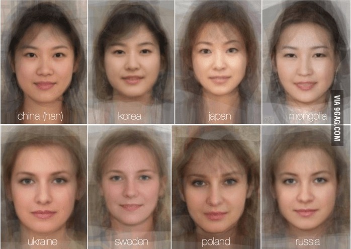 average female face from around the world 01 2 1 | research | สวยมากก!! ใบหน้าและความสวยโดยเฉลี่ยของหญิงสาวของแต่ละประเทศทั่วโลก มาดูกันว่าสาวประเทศไหนสวยสุด ?