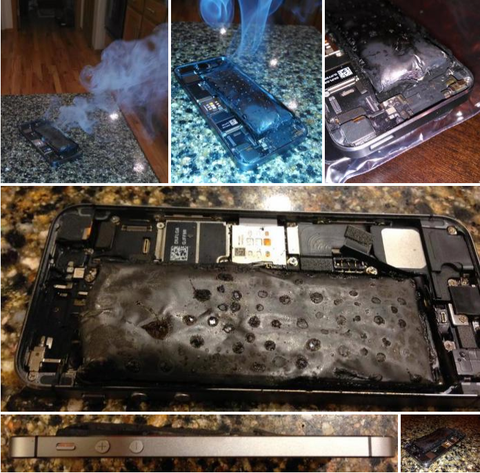 25 | iphone 5S | สภาพ iPhone 5S ที่ร้อนละลายยับเยิน เกิดการระเบิดหรือโดนเผา?