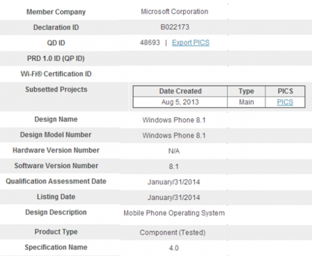 WP8.1 bluetooth certification