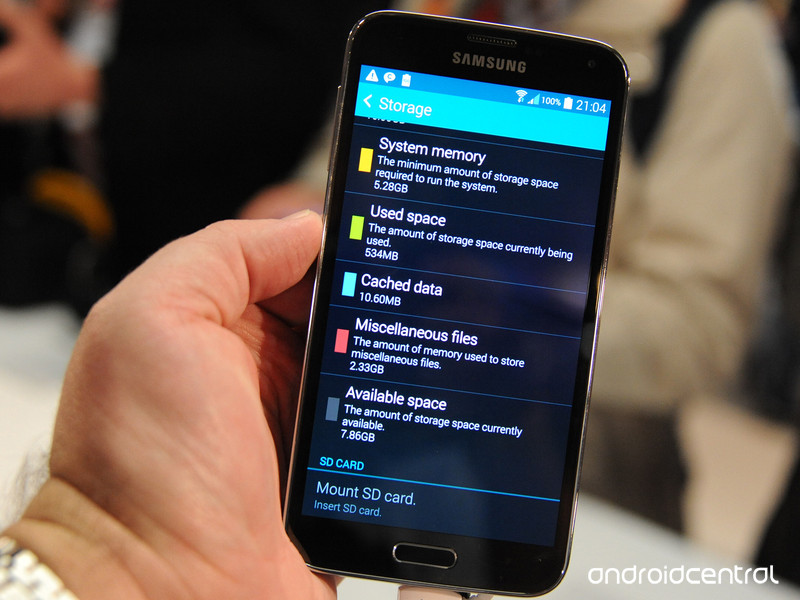 samsung galaxy s5 storage | galaxy s5 | Samsung อัดฟังชั่นและฟีเจอร์เต็มเครื่อง Galaxy S5 เหลือหน่วยความจำให้ใช้จริง แค่ 7.86 GB