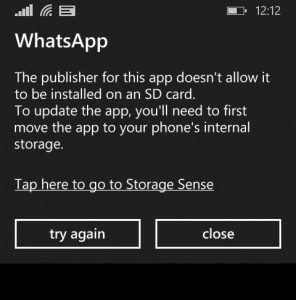 Whatsapp Beta Error Message