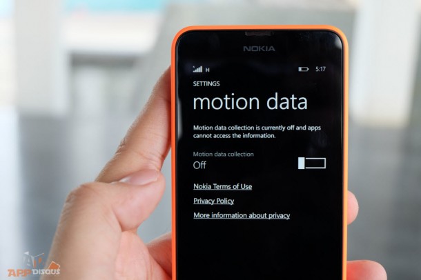 Lumia 630 Motion Data