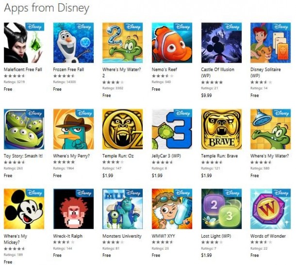 Disney-Windows-Phone-games