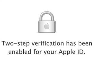 2 step authentication for Apple ID screenshot