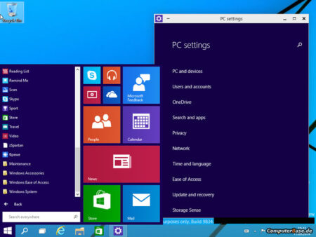 หลุดภาพหน้าจอ Windows เวอร์ชั่นต่อไปภายใต้รหัส Threshold ยืนยัน start menu กลับมาแล้ว