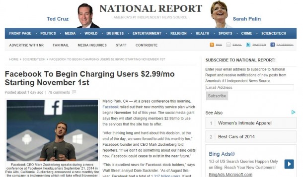 nationalreport Facebook to Charge User