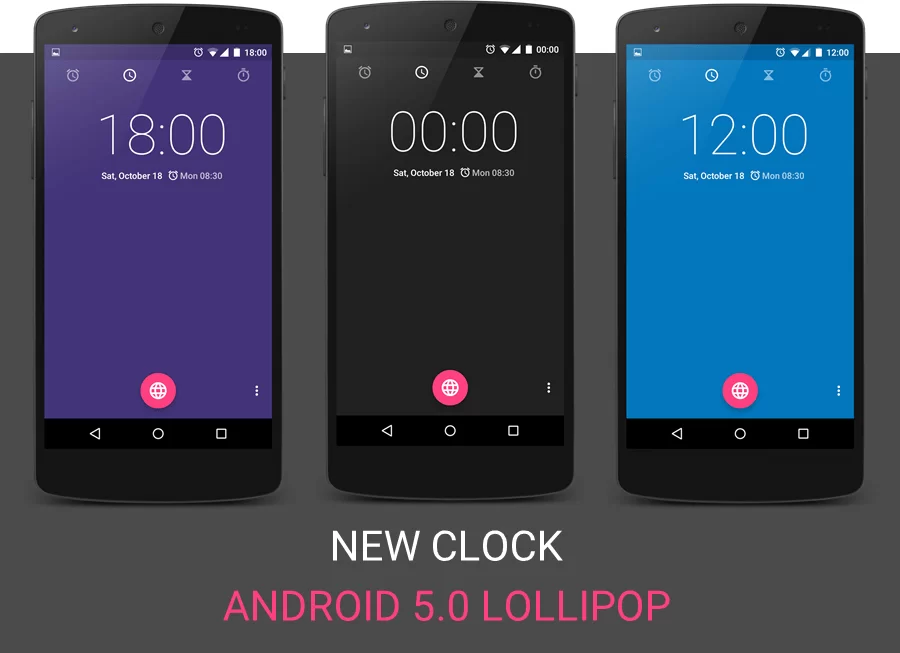 Android 5.0 Lollipop Clock | Android 5.0 | Android L (5.0) Lollipop ใส่ใจในทุกรายละเอียด นาฬิกาเปลี่ยนสีตามเวลาระหว่างวัน