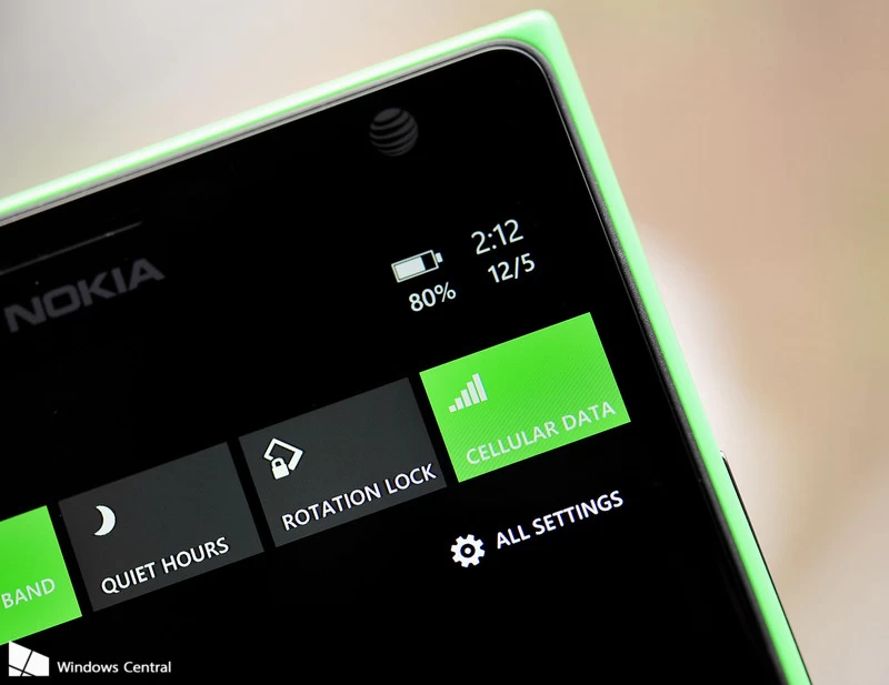 Cell Data Toggle Action Center | Developer preview | Microsoft ปล่อยอัพเดท Windows phone 8.1 update developer preview เพิ่มความสามารถเปิด-ปิด Cellular บน Action center