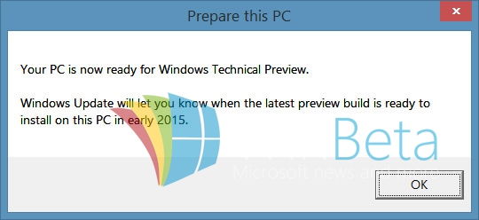 Windows 10 Technical Preview ready