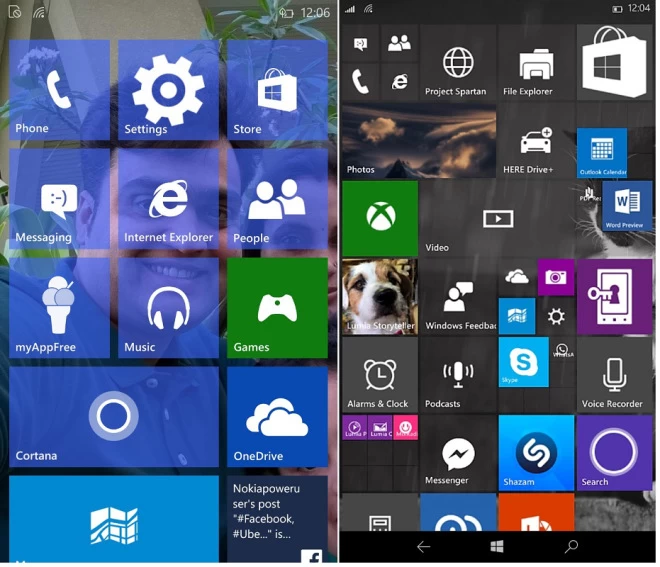 Build 10052 vs 10070 | Build 10070 | [ข่าว] หลุดภาพหน้าจอ Windows 10 Build 10070 เปลี่ยนการจัดเรียง Live Tiles ใหม่