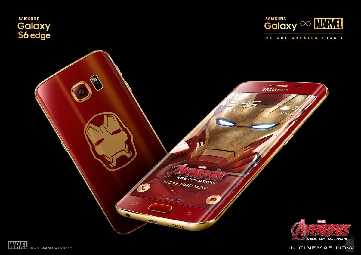 Front and back view | Auction | Samsung Galaxy S6 Edge Iron Man Edition หมายเลข 66 ถูกประมูลไปด้วยราคาเกือบ 3 ล้านบาท