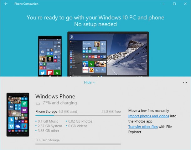 สำหรับ Windows phone / Windows 10 Mobile จะแสดงข้อมูลละเอียดที่สุด