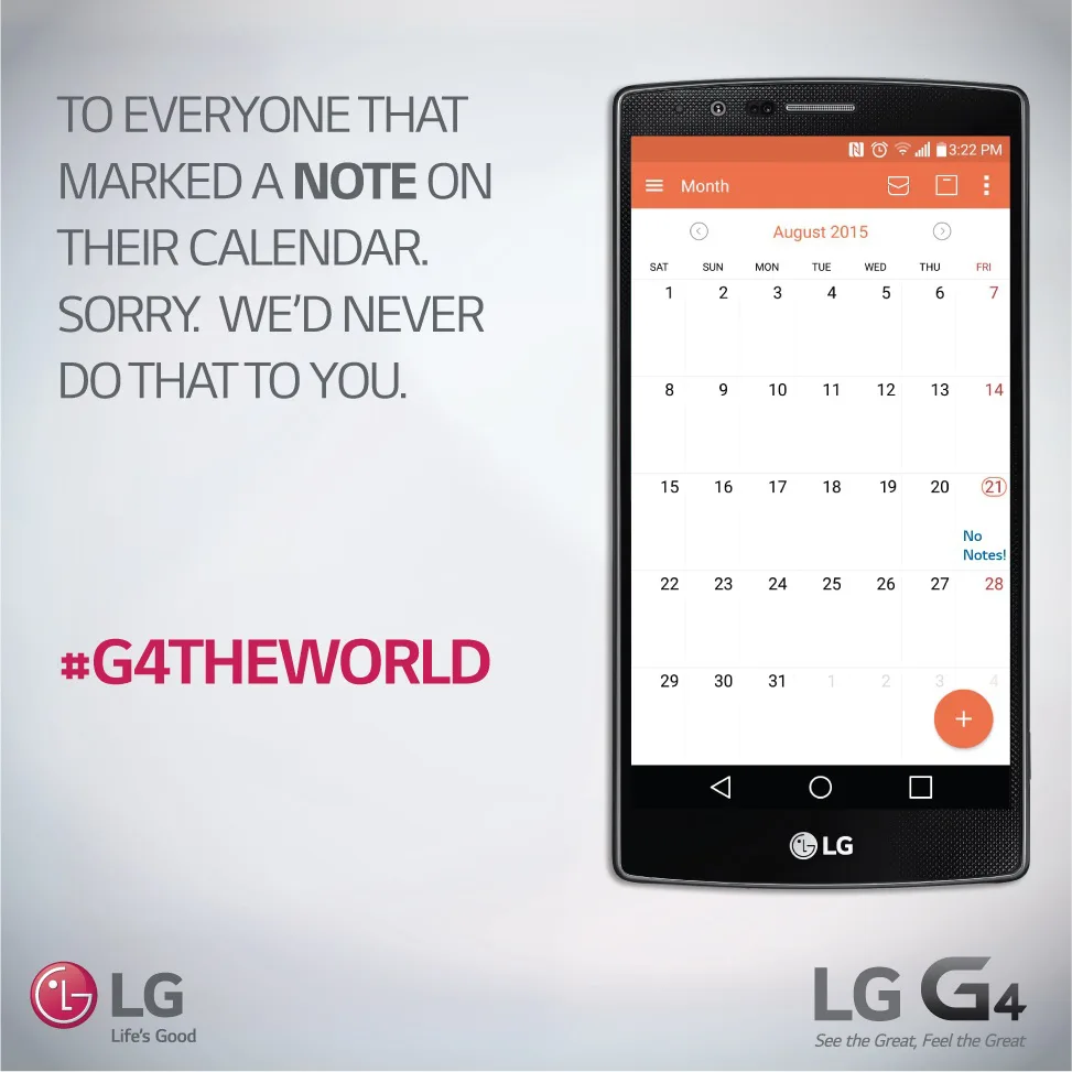 lg note tease | LG G4 | LG แอบแซว Samsung เบาๆเรื่อง Galaxy Note 5 ไม่ปล่อยวางขายทั่วโลก