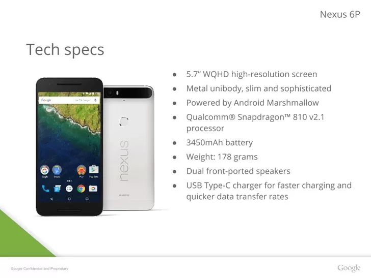 Nexus 6P Leaked 1 | Huawei Nexus 6P | หลุดสไลด์ Nexus 6P เผยหน้าตาและสเปคหมดเปลือกก่อนงานเปิดตัว คืนพรุ่งนี้