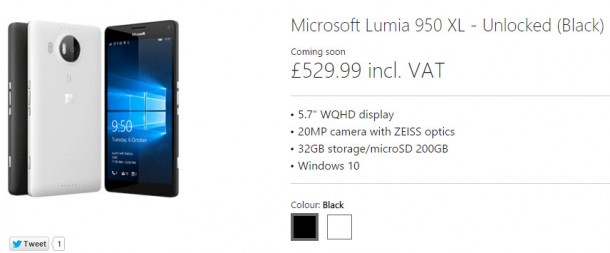 lumia 950 XL new price