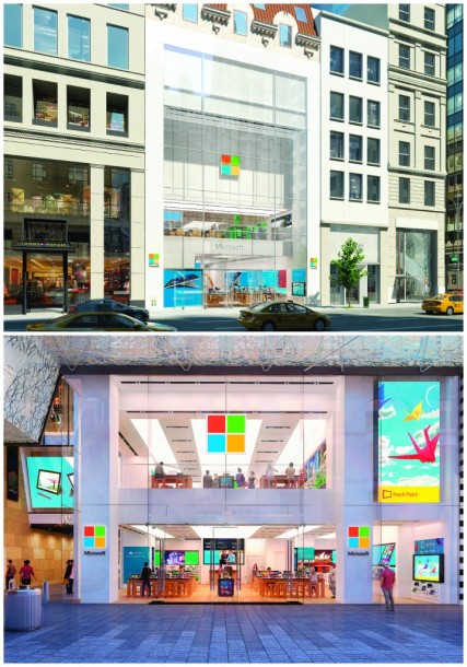 ภาพเรนเดอร์ของ Microsoft Flagship Store 
