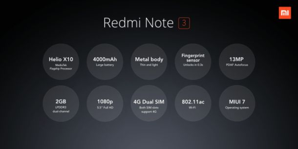 Redmi note 3 spec