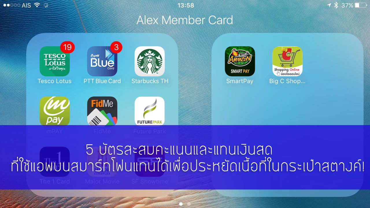 alex membercard1 | amazon smartpay | 5 บัตรสะสมคะแนนและแทนเงินสดที่ใช้แอพบนสมาร์ทโฟนแทนได้เพื่อประหยัดเนื้อที่ในกระเป๋าสตางค์!