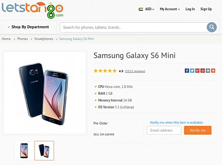 Samsung Galaxy S6 Mini หน้าจอ 4.6 นิ้ว โผล่วางขายออนไลน์ผ่าน LetsTango 1 gsmarena 0017 | LetsTango | Samsung Galaxy S6 Mini หน้าจอ 4.6 นิ้ว โผล่วางขายออนไลน์ผ่าน LetsTango