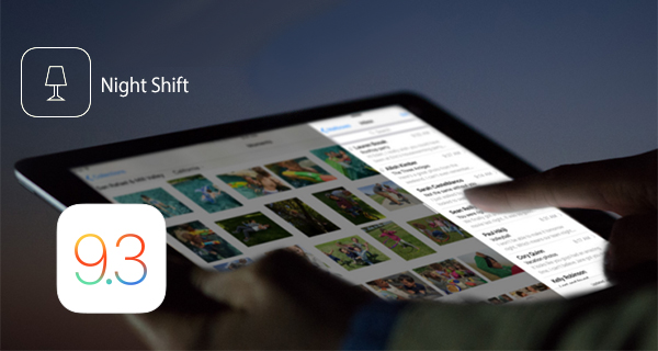 ios 9.3 night shift | iPad Air | หลุดภาพปุ่ม Night Shift จะถูกเพิ่มเข้าไปใน Control Center ใน iOS 9.3
