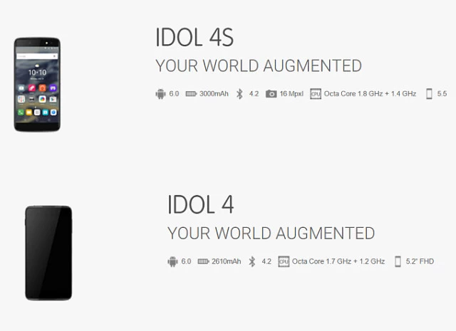idols | Leak | หลุดสเปคเต็มๆก่อนการเปิดตัว Alcatel OneTouch Idol 4 และ Idol 4S