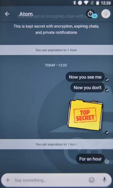 Allo in incognito mode | AI | Google Allo จะมี Incognito Mode ตั้งเวลาให้ลบข้อความได้ พร้อมทั้ง Search Engine แบบ Built-in