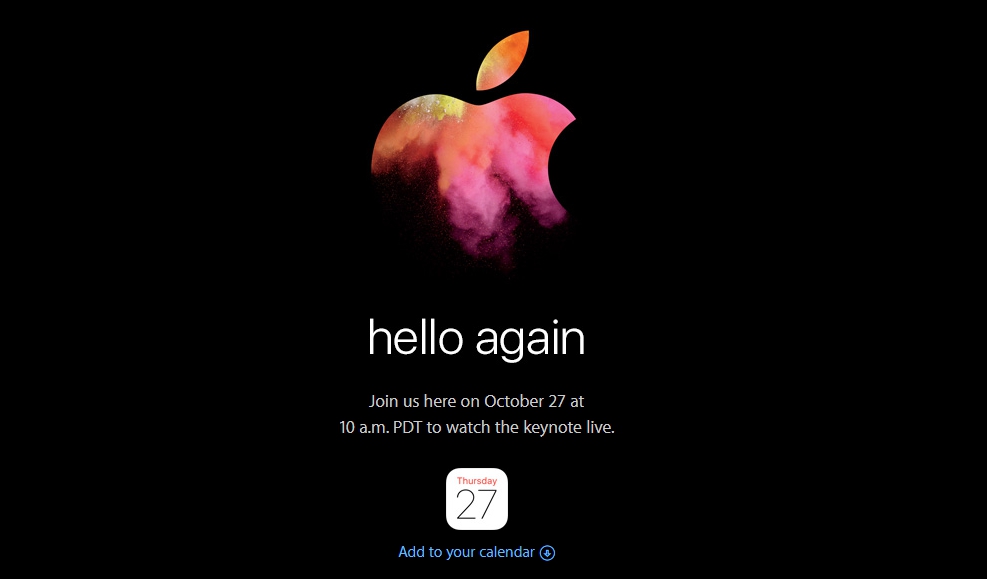 1476915896055 | Hello Again | Apple เตรียมจัดงานวันที่ 27 ตุลาคมนี้ คาดเปิดตัว MacBook รุ่นใหม่