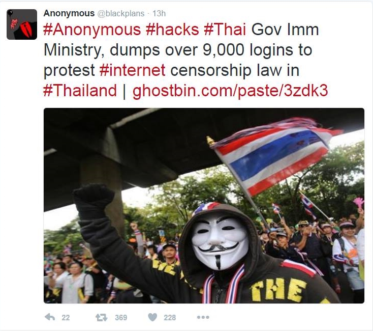 15403881 10209599186590078 26224697424862249 o | Anonymous | Anonymous ประกาศสงครามกับรัฐบาลไทย แฮ็กสำนักข่าวกรอง และ สตช. พร้อมเผยข้อมูลสำนักงานตรวจคนเข้าเมือง 9,000 รายชื่อ